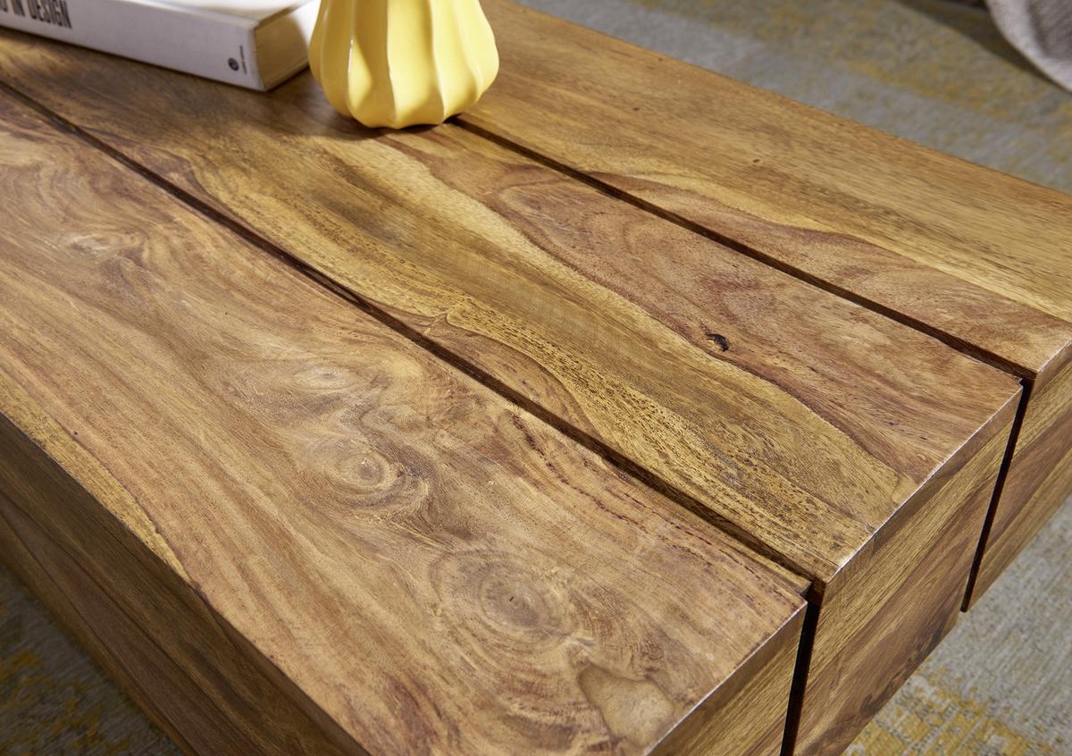 Couchtisch "Sira" , ca. 120x45 cm, aus Sheesham - Sheeshamfarben, Design, Holz (120/45cm) - MID.YOU