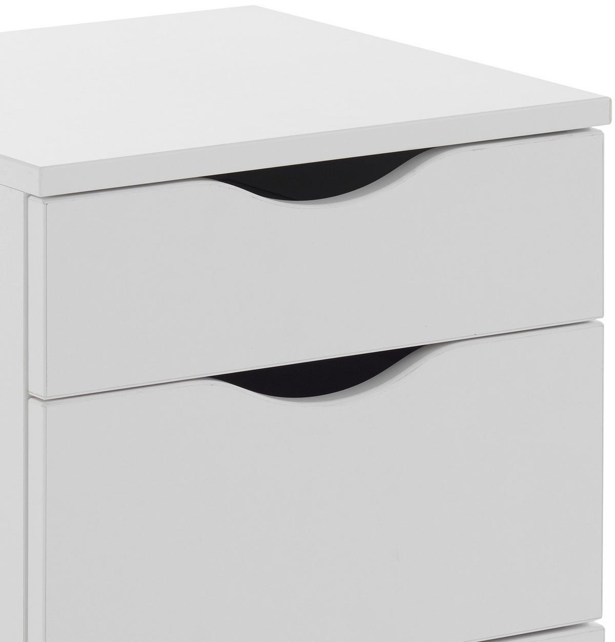 Nočna Omarica Maxi, Bela - črna/bela, Konvencionalno, umetna masa/leseni material (40/55/39cm) - Mömax