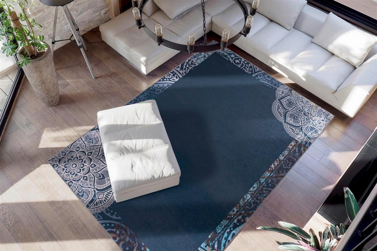 Flachwebeteppich Medley 125 Multi/blau 130x190 - Blau/Multicolor, Basics, Textil (130/190cm) - Kayoom