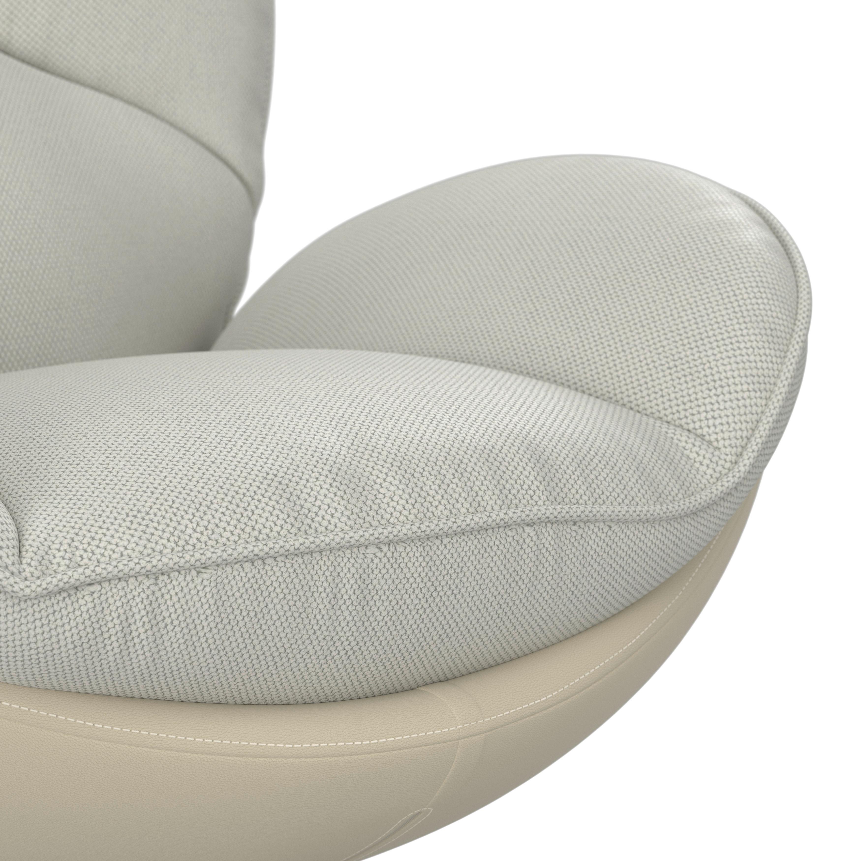 Relaxsessel Ina Webstoff/Lederlook Beige - Beige/Schwarz, MODERN, Textil/Metall (98/86/105cm) - Bessagi Home