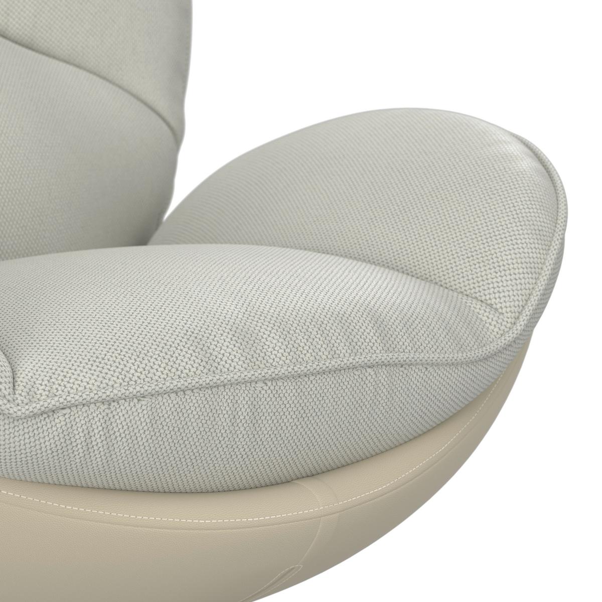 Relaxsessel Ina Webstoff/Lederlook Beige - Beige/Schwarz, MODERN, Textil/Metall (98/86/105cm) - Bessagi Home