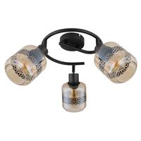 Strahler Lazarus in Schwarz max. 15 Watt - Schwarz, Design, Glas/Metall (25/25cm) - Globo