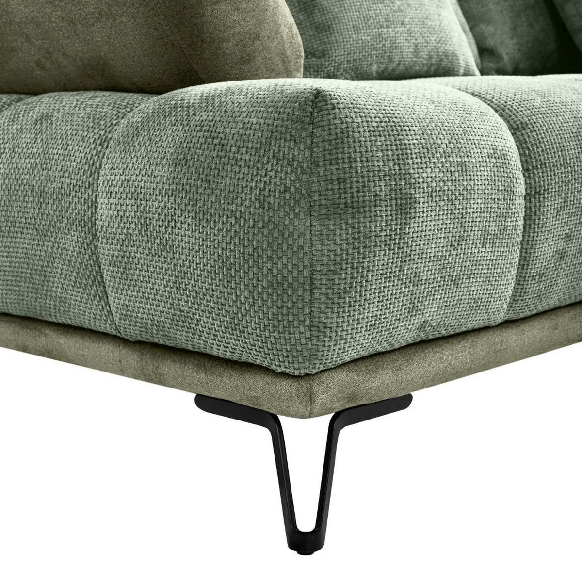 Kutna Garnitura Largo N - zelena/crna, Moderno, tekstil/metal (262/184cm) - Modern Living