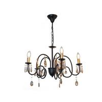 Hängeleuchte Kristina in Schwarz/Gold max. 40 Watt - Goldfarben/Bernsteinfarben, Modern, Glas/Metall (60/120cm) - Modern Living
