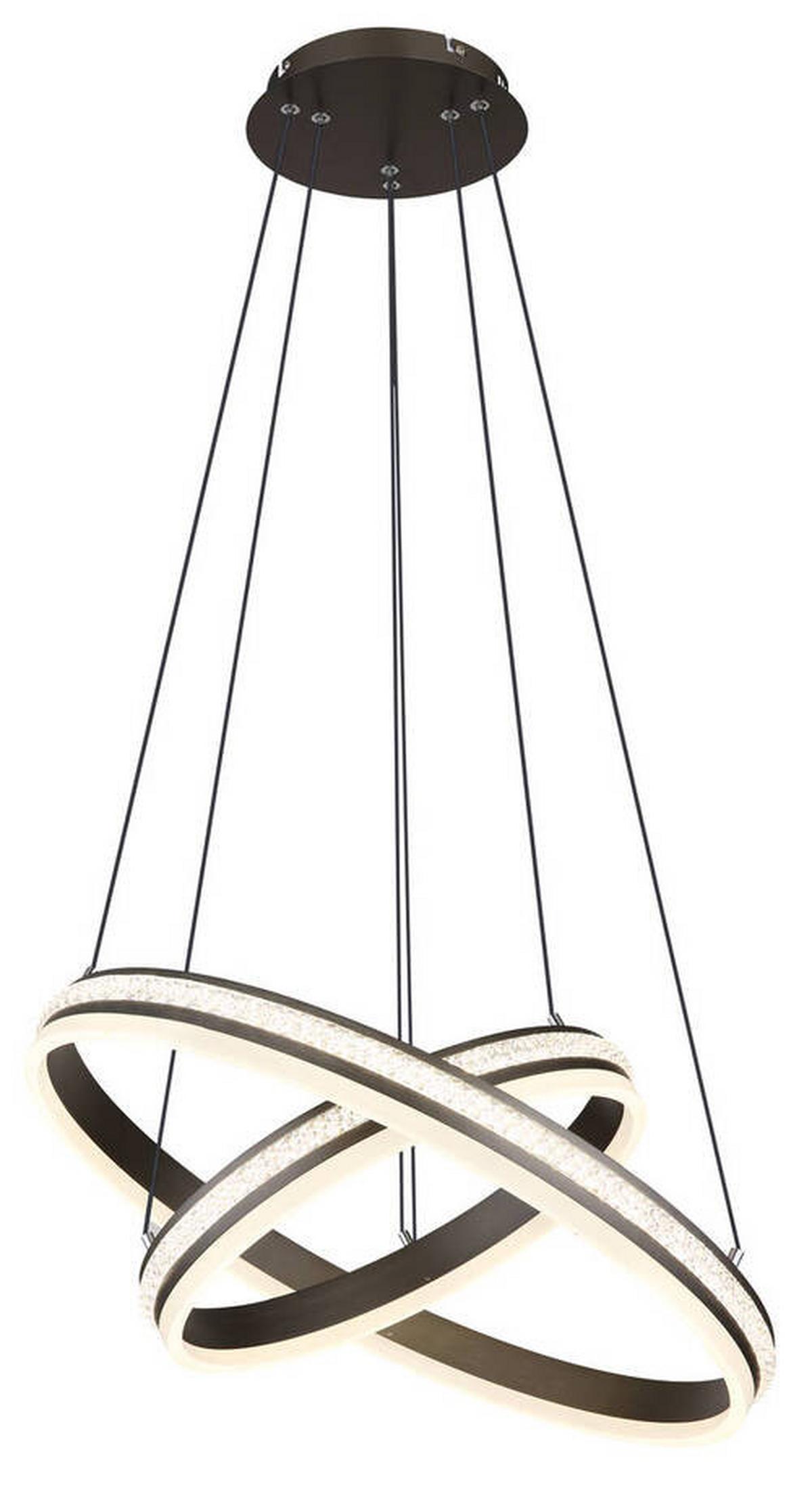 Viseča Led-svetilka Grouni, S Sijalko - barve titana/opal, Design, kovina/umetna masa (60/120cm) - Globo