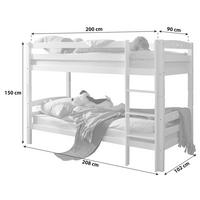 Etagenbett Lupo R aus Buche weiß ca. 208x102 cm - Weiß, Basics, Holz (90/200cm) - MID.YOU
