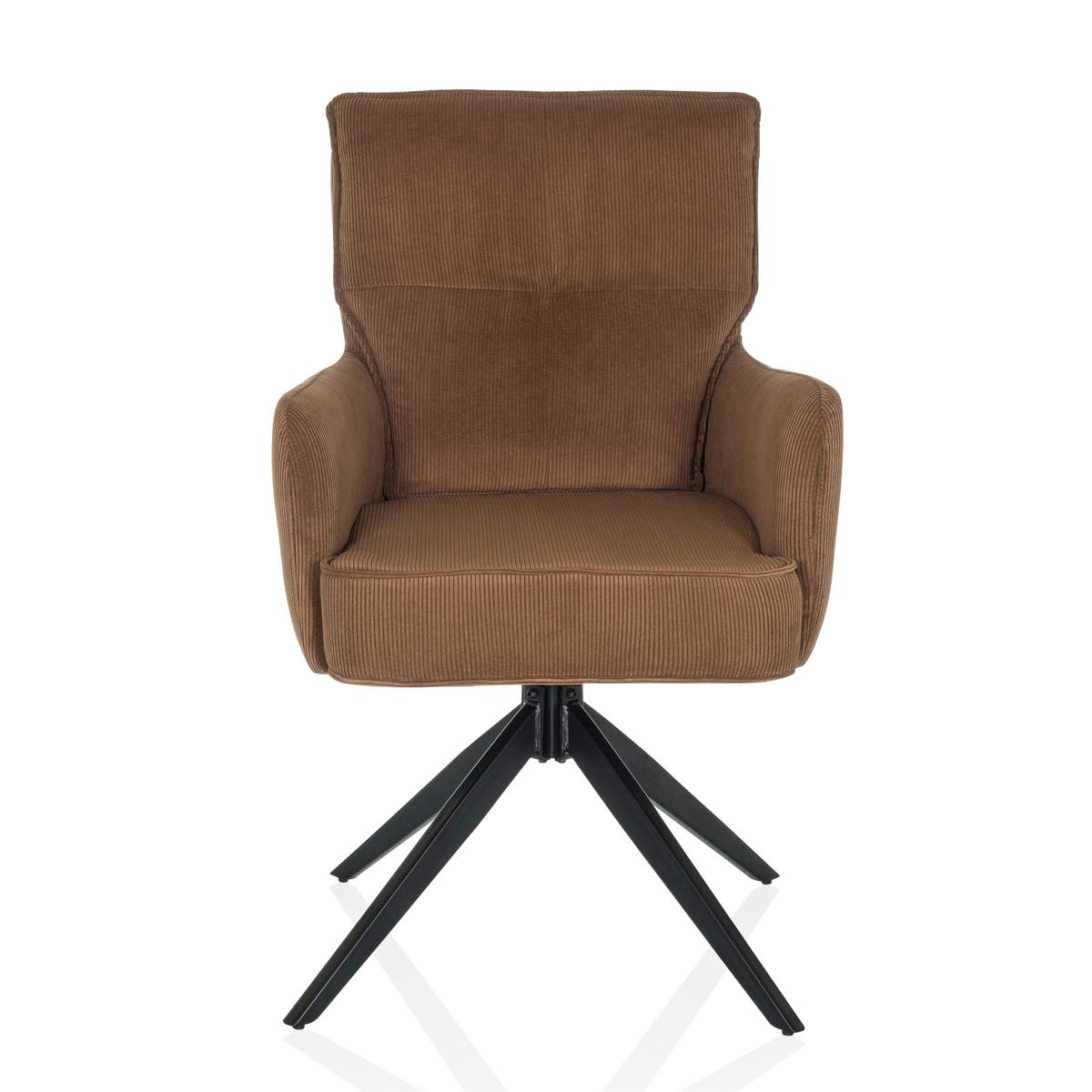 Naslanjač Tarugo, Rjava - črna/rjava, Moderno, kovina/tekstil (58/94/60cm) - MID.YOU