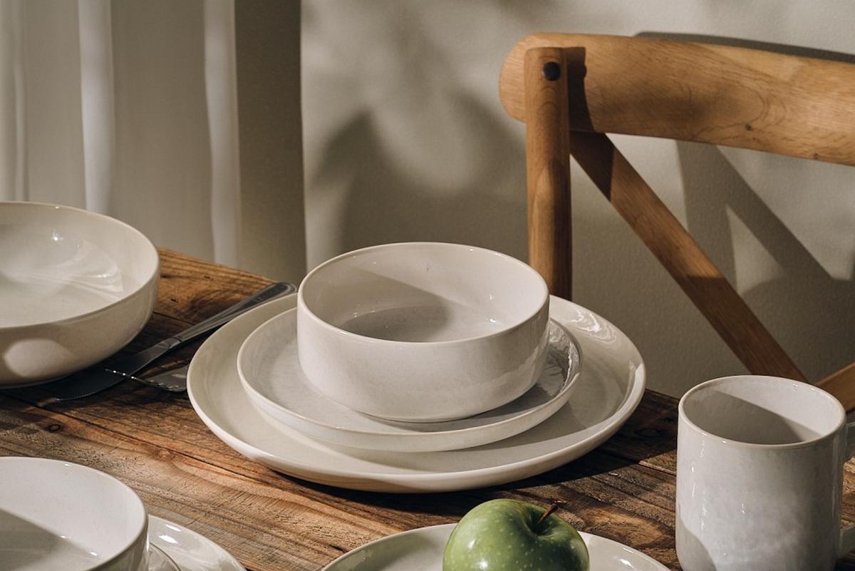 SERWIS OBIADOWO-ŚNIADANIOWY MARBELLA - beżowy, Trend, ceramika - Novel