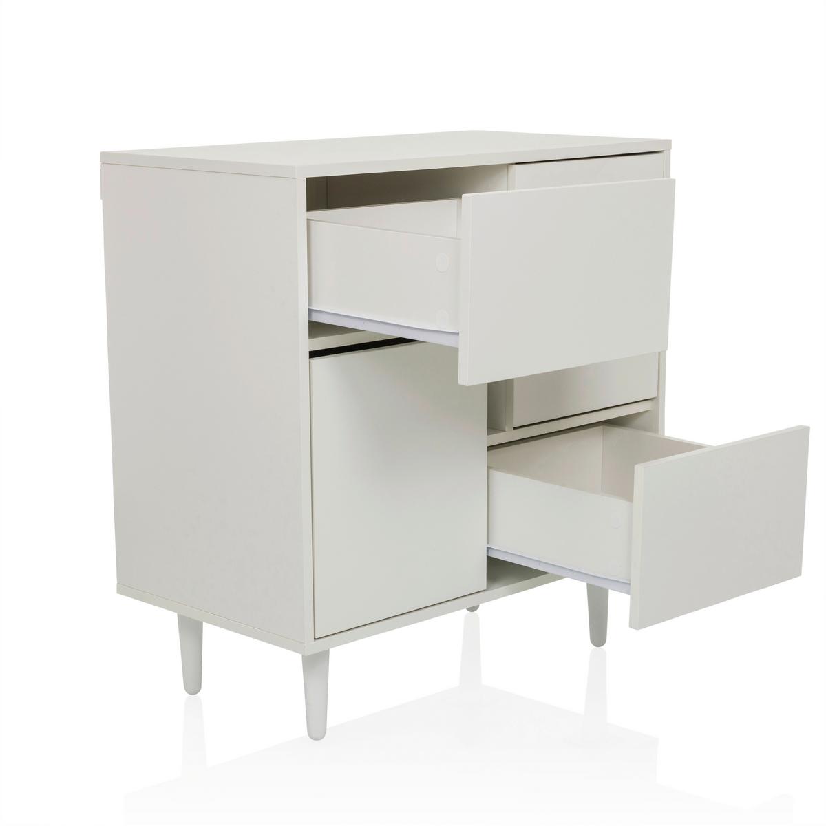 Komoda Lykkja, Bela - bela, Moderno, leseni material (72/77/39,5cm) - MID.YOU