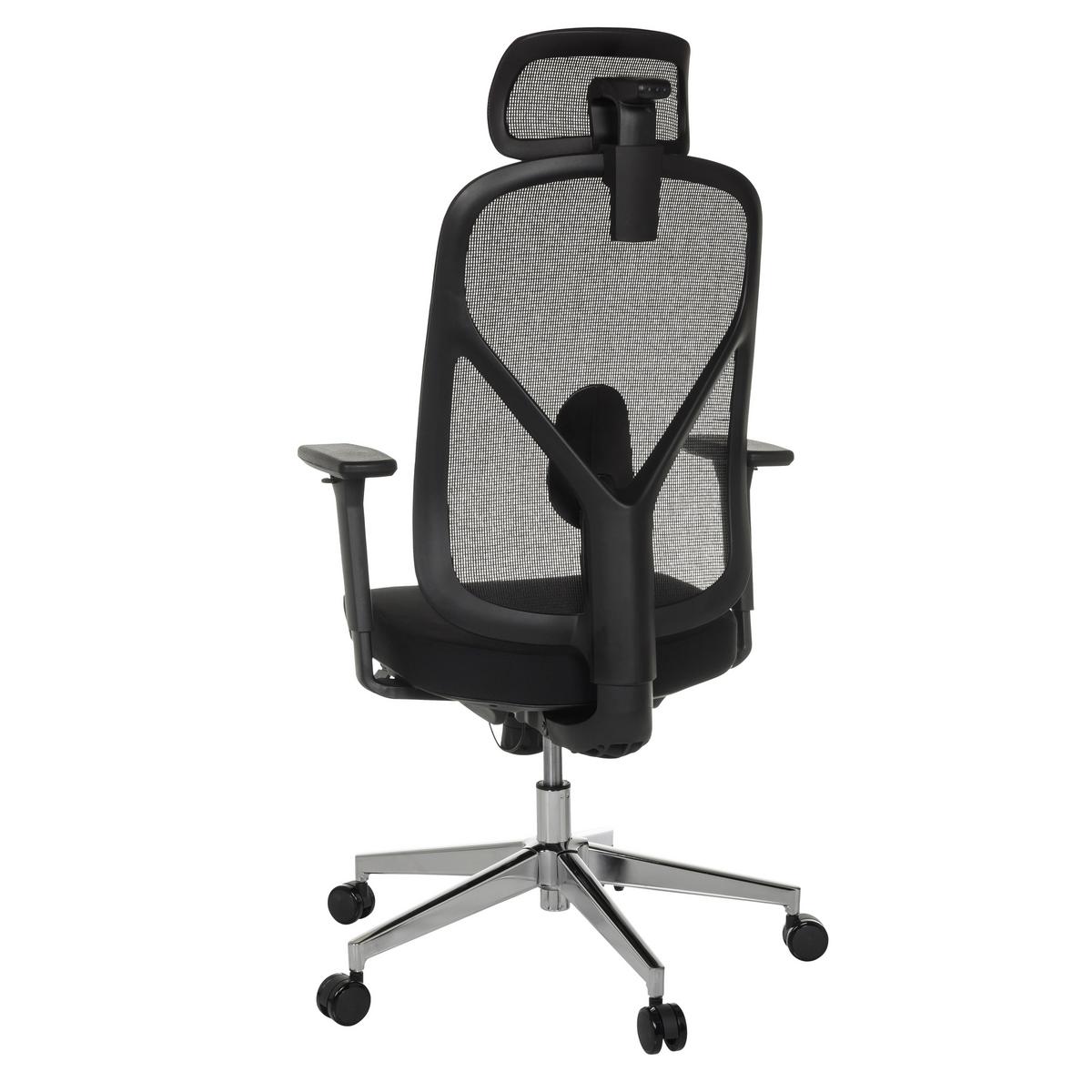 Pisarniški Stol Raloo Pro, Črna - srebrne barve/črna, Moderno, kovina/umetna masa (65/115 - 131/71cm) - MID.YOU