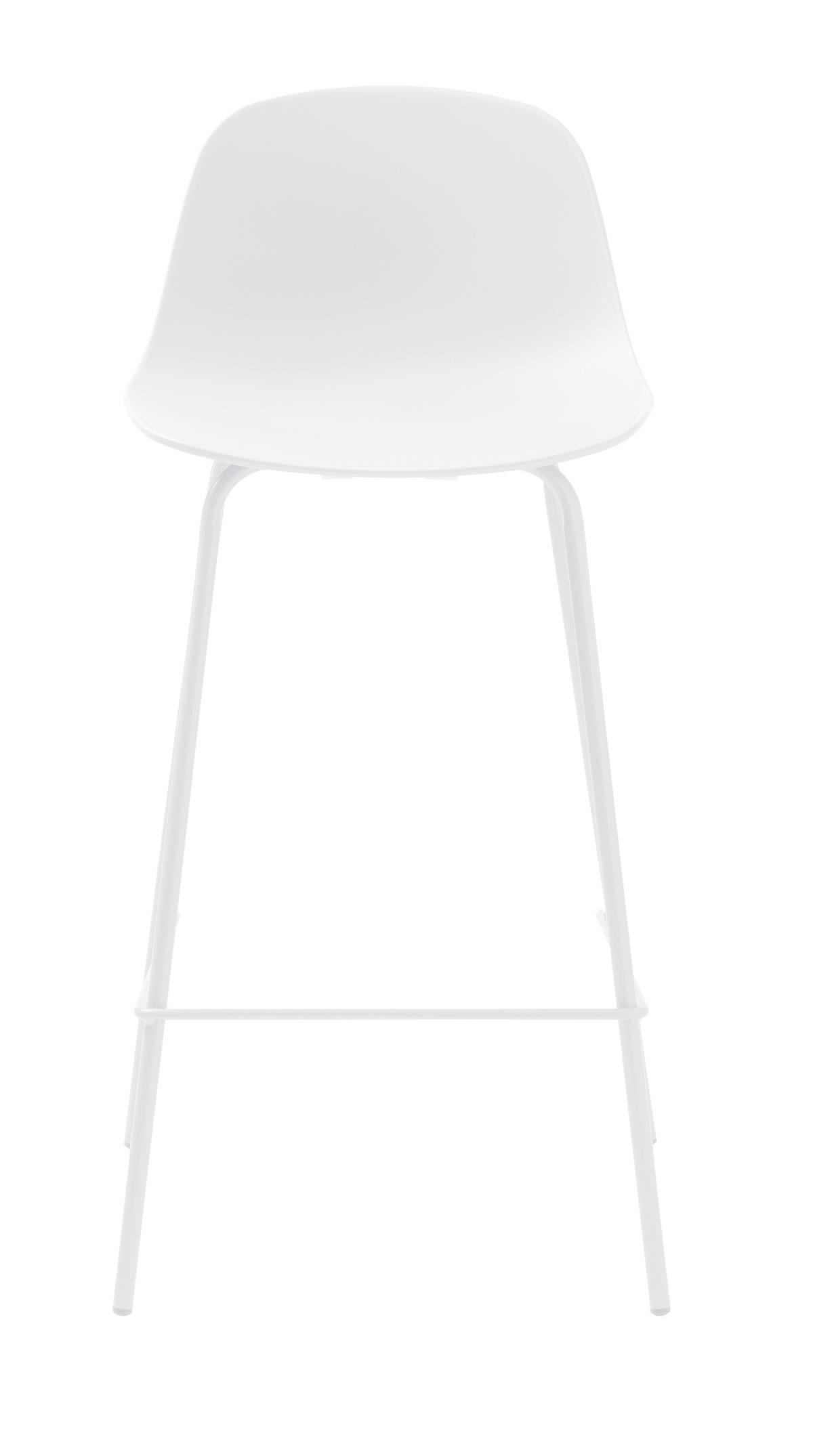 STOŁEK BAROWY WHTBIY - biały, Design, tworzywo sztuczne/metal (41/93/48cm) - Boxxx