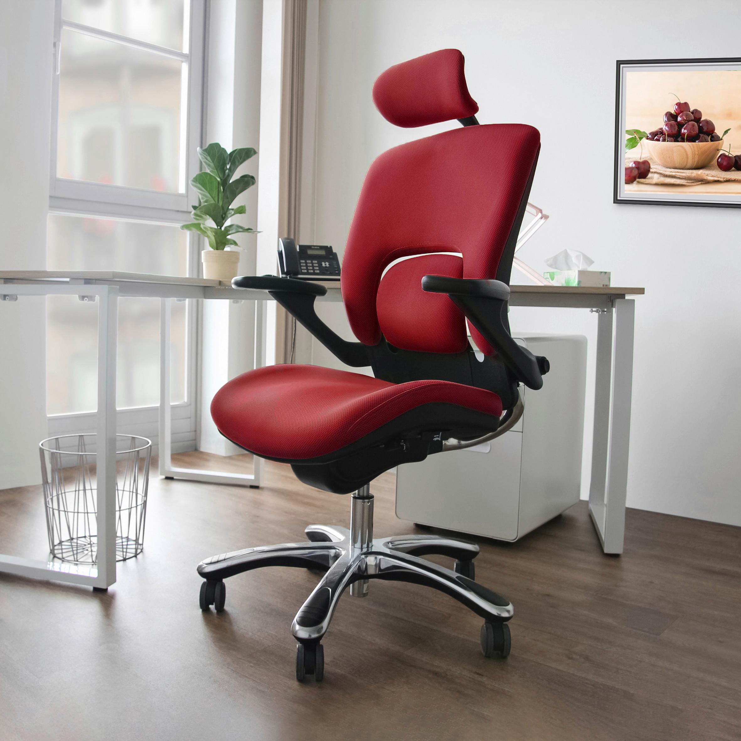 Pisarniški Stol Vapor Lux, Rdeča - barve kroma/rdeča, Basics, kovina/umetna masa (58/119/50cm) - MID.YOU