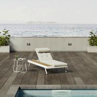 Gartenliege Avolina Steingrau Outdoorstoff/Metall +Abdeckung - Hellgrau/Weiß, MODERN, Kunststoff/Textil (199/30/86cm) - Bessagi Garden