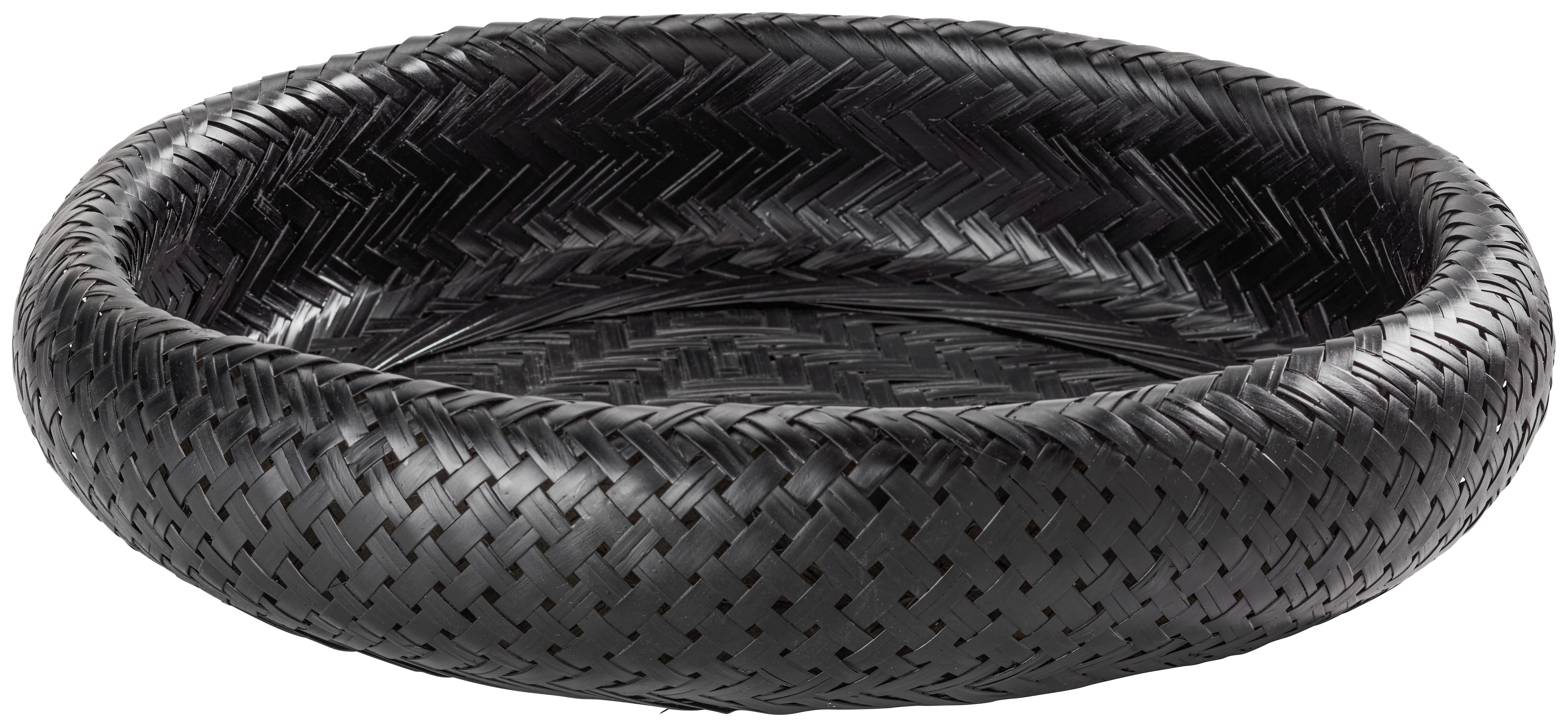 Dekor Kosár Finn - fekete, természetes anyagok (43/9cm) - Modern Living