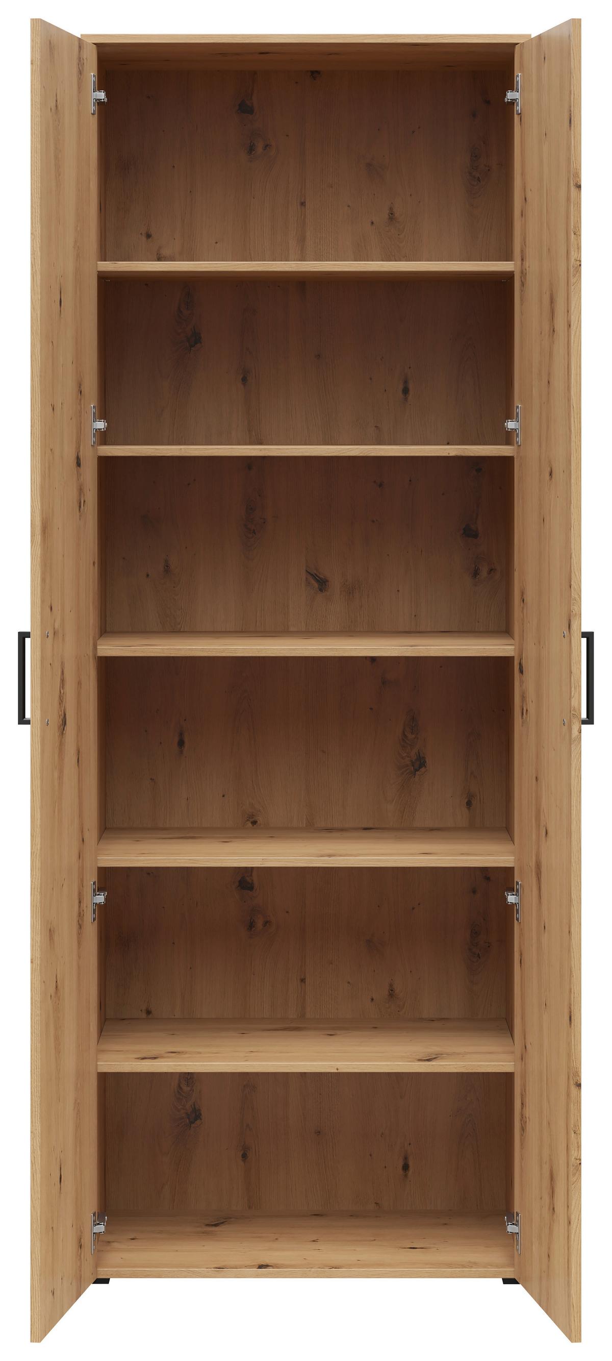 Omara Multistauraum - črna/hrast artisan, Moderno, umetna masa/leseni material (70/195/40cm) - Premium Living