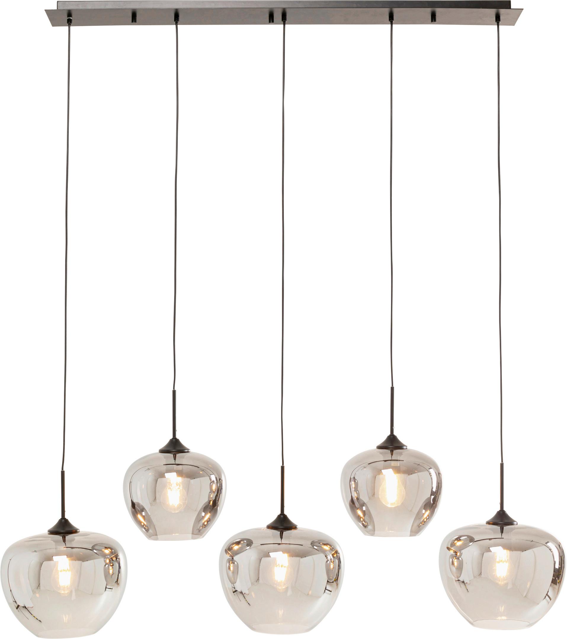 LAMPA WISZĄCA 57705 SPHERE SMOK KARE DESIGN - kolor srebrny, Trend, metal/szkło (110/160/35cm) - Kare-Design