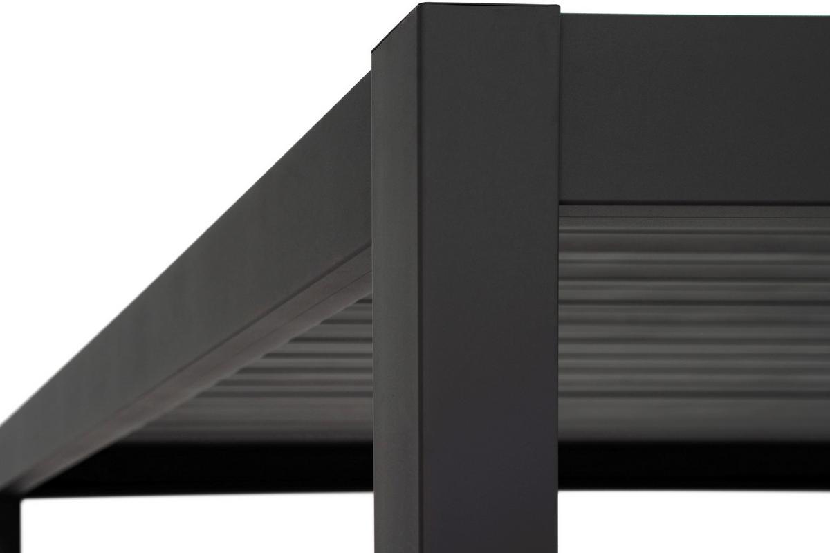 Pergola Deluxe ca. 300x250x300 cm Schwarz - Anthrazit, MODERN, Metall (300cm) - Gardenson