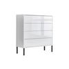 Kommode Mailand Typ 3 Weiß - Weiß Hochglanz/Anthrazit, MODERN, Holzwerkstoff/Metall (79/86/33cm) - MID.YOU