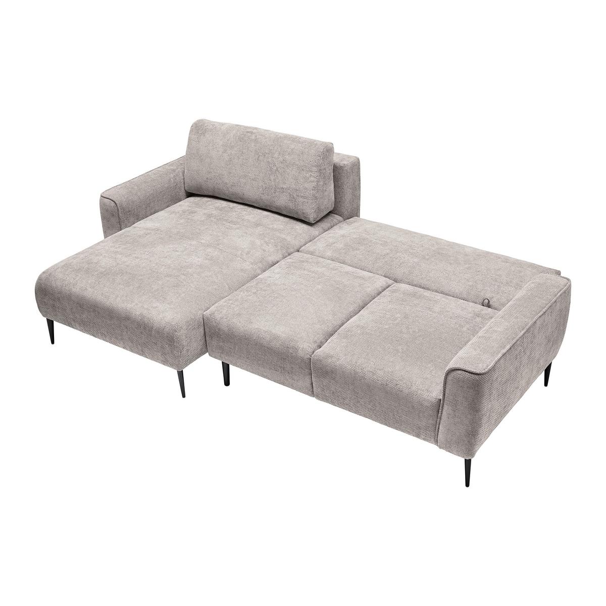Ecksofa Custom Hellgrau - Hellgrau/Schwarz, MODERN, Textil/Metall (164/85/255cm) - Mömax