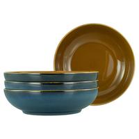 Schüsselset Mallorca Blau/Braun,  4-teilig - Blau/Braun, Basics, Keramik (22,5cm) - Creatable