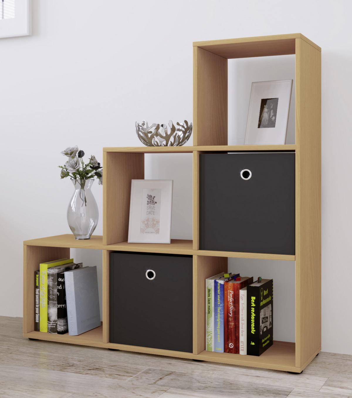 Predelna Stena Nitas, Bukev - črna/barve bukve, Konvencionalno, umetna masa/leseni material (107,5/104,5/29cm) - MID.YOU