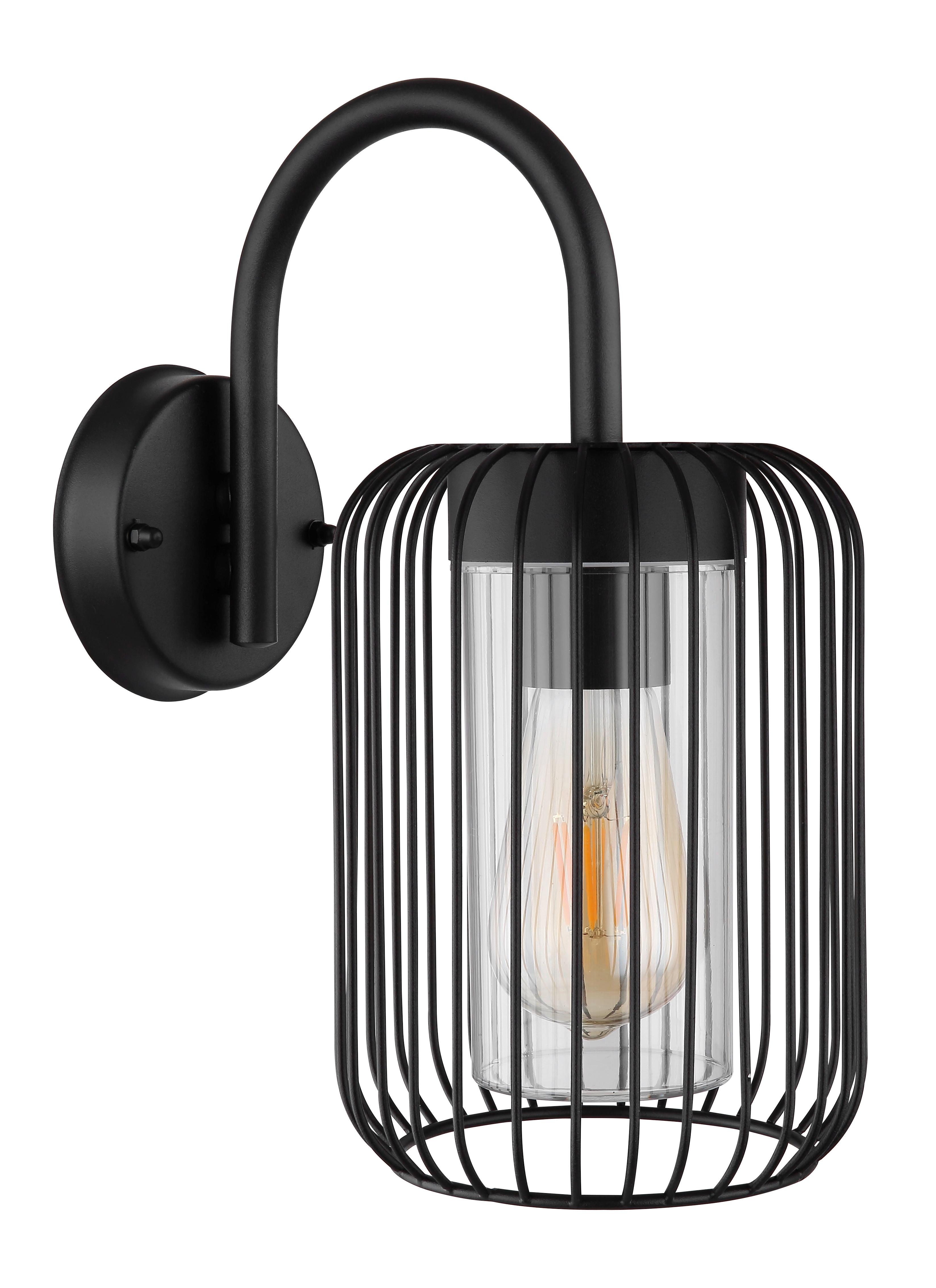 AUSSENLEUCHTE 31985 IP44 - Klar/Schwarz, Design, Kunststoff/Metall (16/25/32,5cm) - Globo