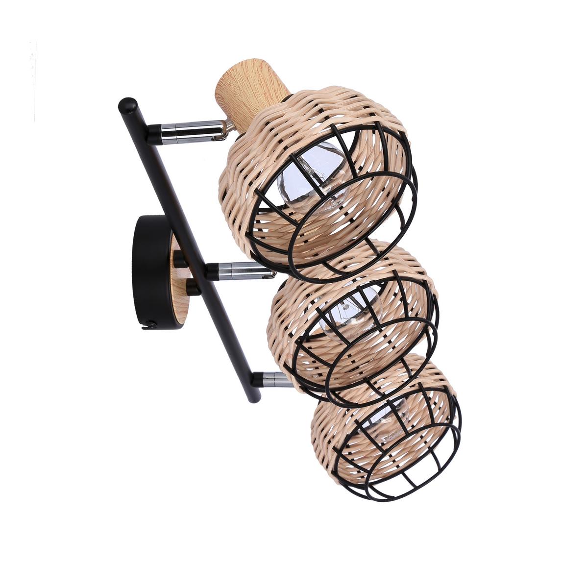 Reflektor Tajga - crna, Natur, drvo/metal (64/12/18cm)