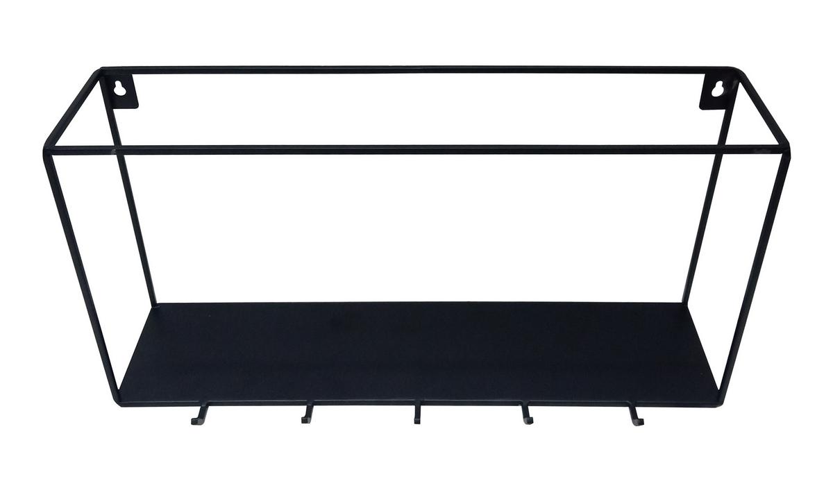 Wandboard Mila aus Metall in Schwarz - Schwarz, MODERN, Metall (40/12,5/20cm) - Mömax