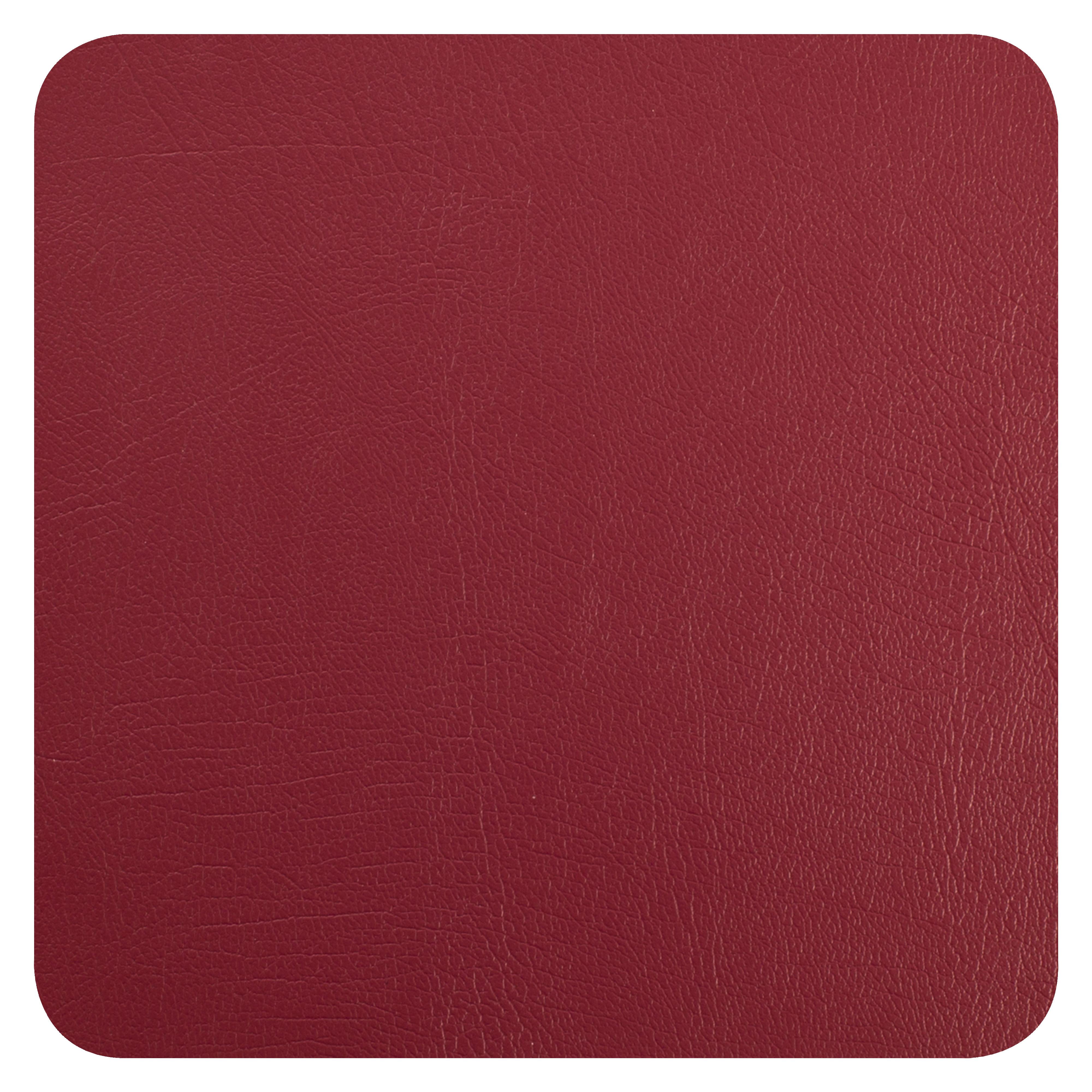 Untersetzer Jette aus Leder in Weinrot - Weinrot, Leder (10/10cm) - Premium Living