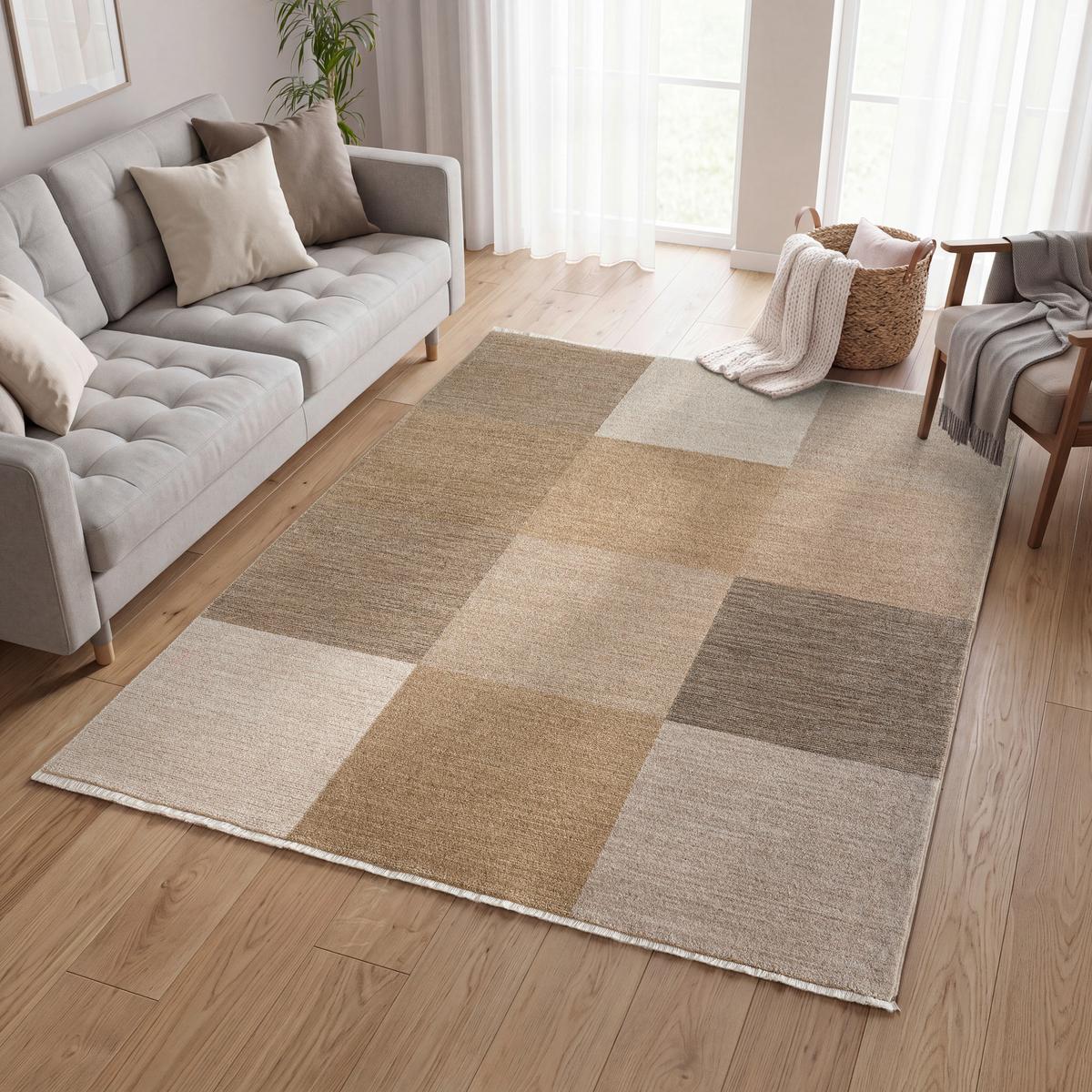 Tkani Tepih Urban Square Brown - višebojna/braon, Konvencionalno, tekstil (120/170cm) - Mömax