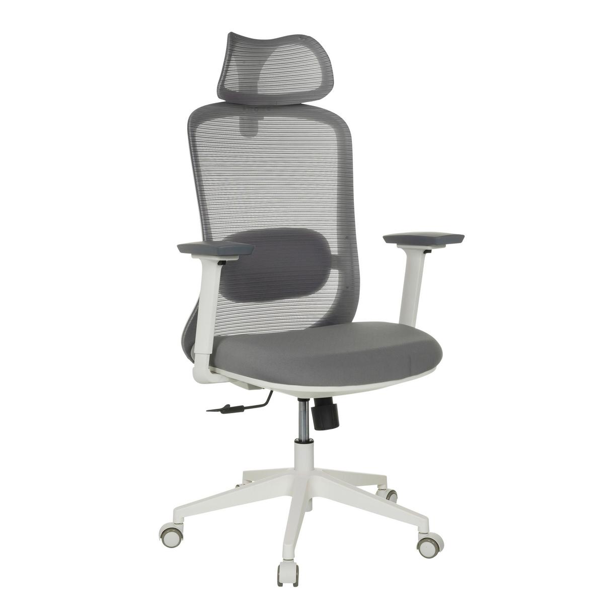 Pisarniški Stol Mikeo G, Siva - siva/bela, Moderno, umetna masa/tekstil (67/113 - 129/68cm) - MID.YOU