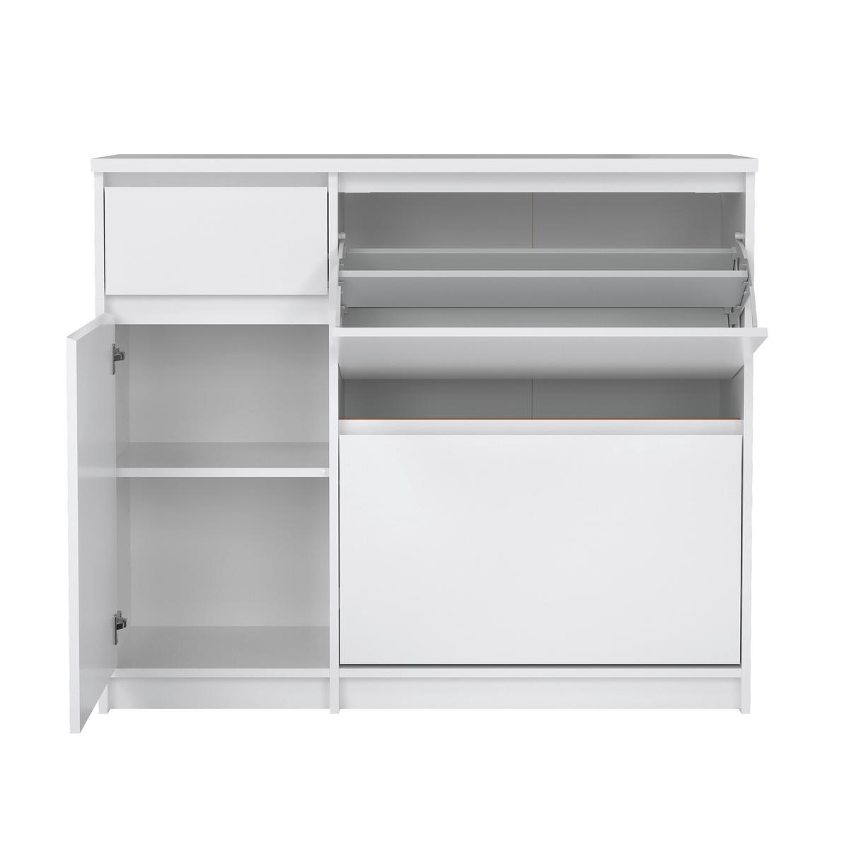 Omara Za Čevlje Naia, Bela Visok Sijaj - bela/visoki sijaj, Design, leseni material (108,9/92,9/31,5cm) - Livetastic