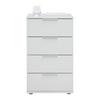 SÄNGBORD CUATRO - vit/silver, Klassisk, trämaterial/plast (46/79/42cm) - Modern Living