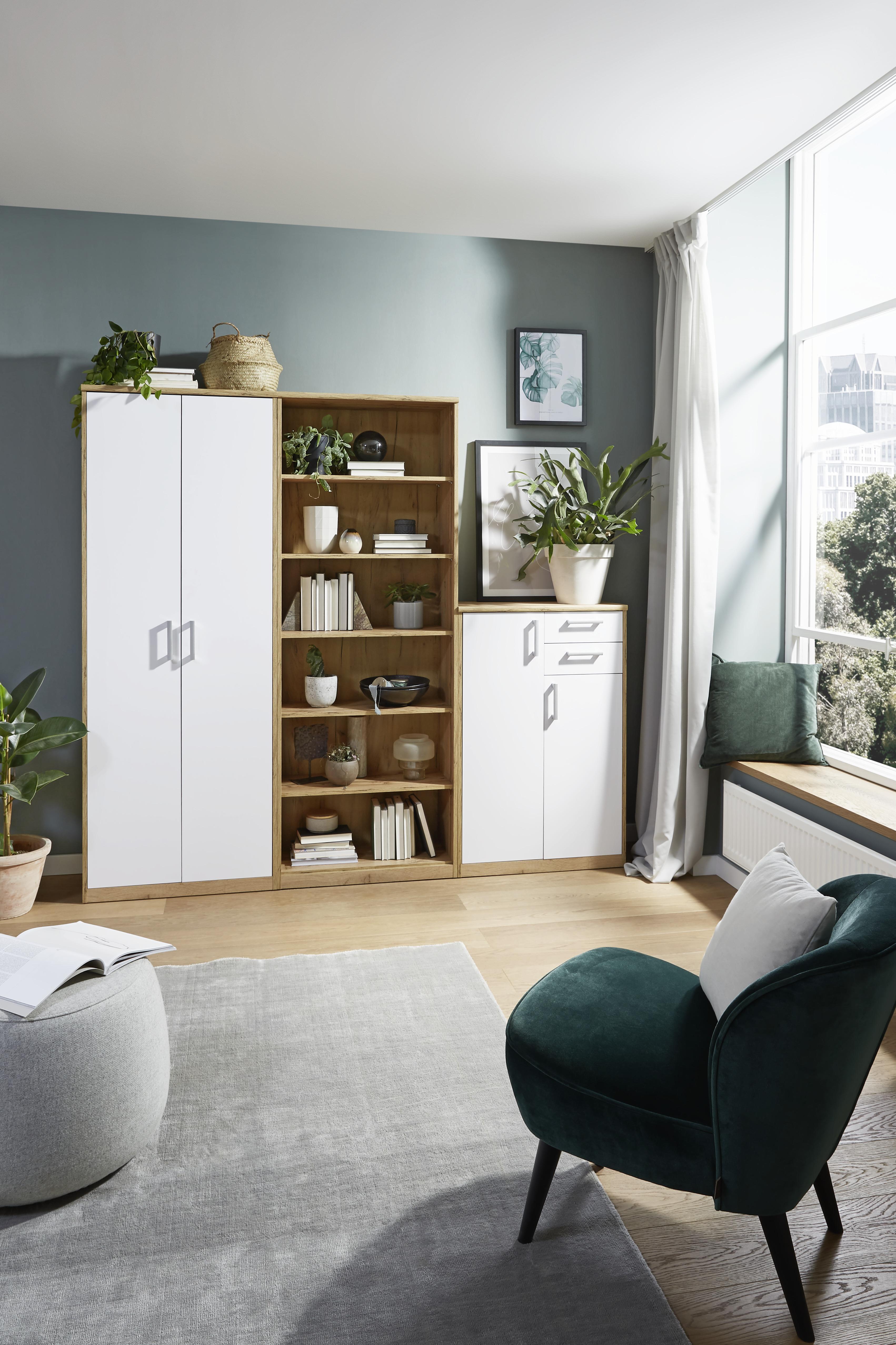 REGAŁ EASY - dąb wotan, Basics, materiał drewnopochodny (55/110/36cm) - Xora