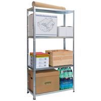 Horganyzott Polc 4x50kg - ezüst, Konventionell, fém (75/150/30cm)
