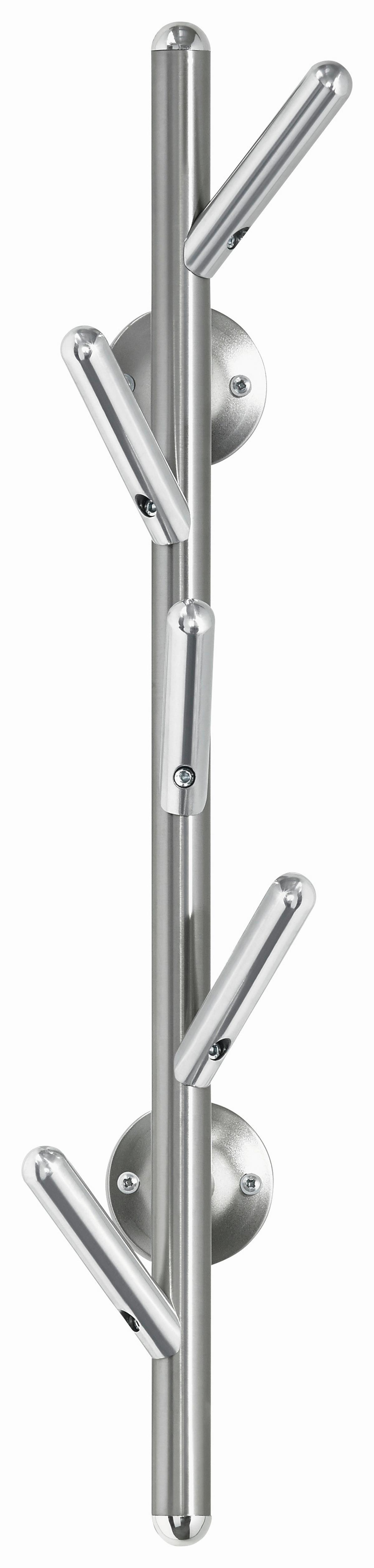 WIESZAK ŚCIENNY FRANZI - kolor stalowy/kolor aluminiowy, Design, metal (12/63/16cm)