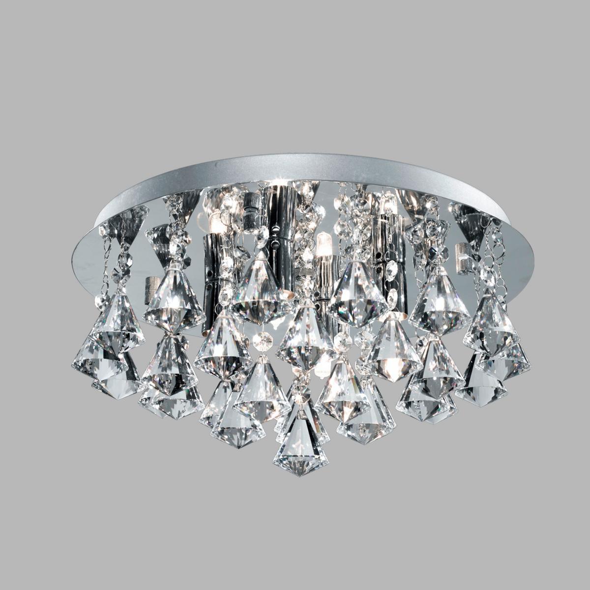 Fürdőszobai Mennyezeti Lámpa 2204-4cc - krómszínű, Design, üveg/fém (38/17.5cm)