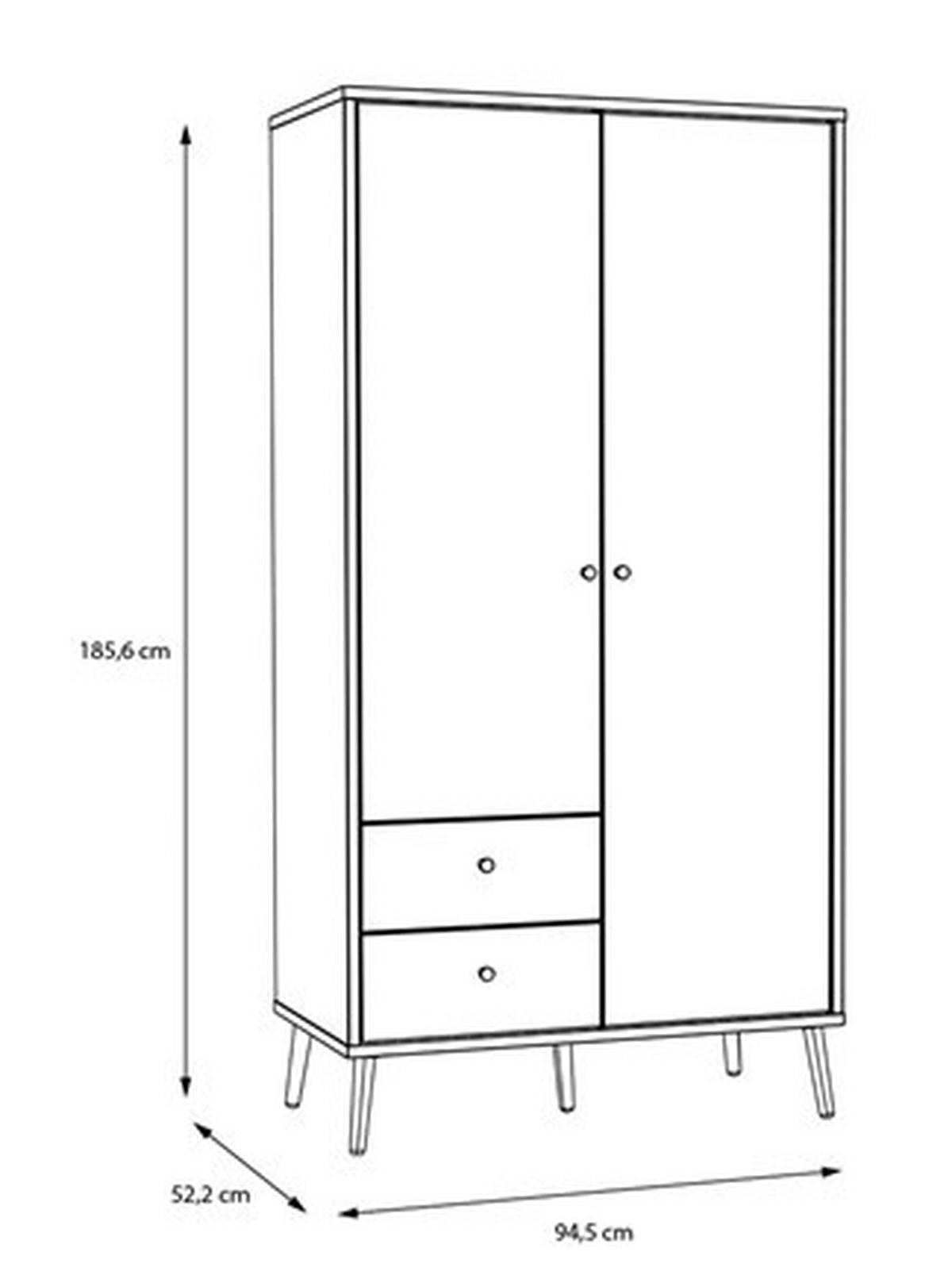 Dulap Whenua - verde salvie/culoare lemn stejar, Modern, metal/material pe bază de lemn (94,5/185,6/52,2cm) - Mömax