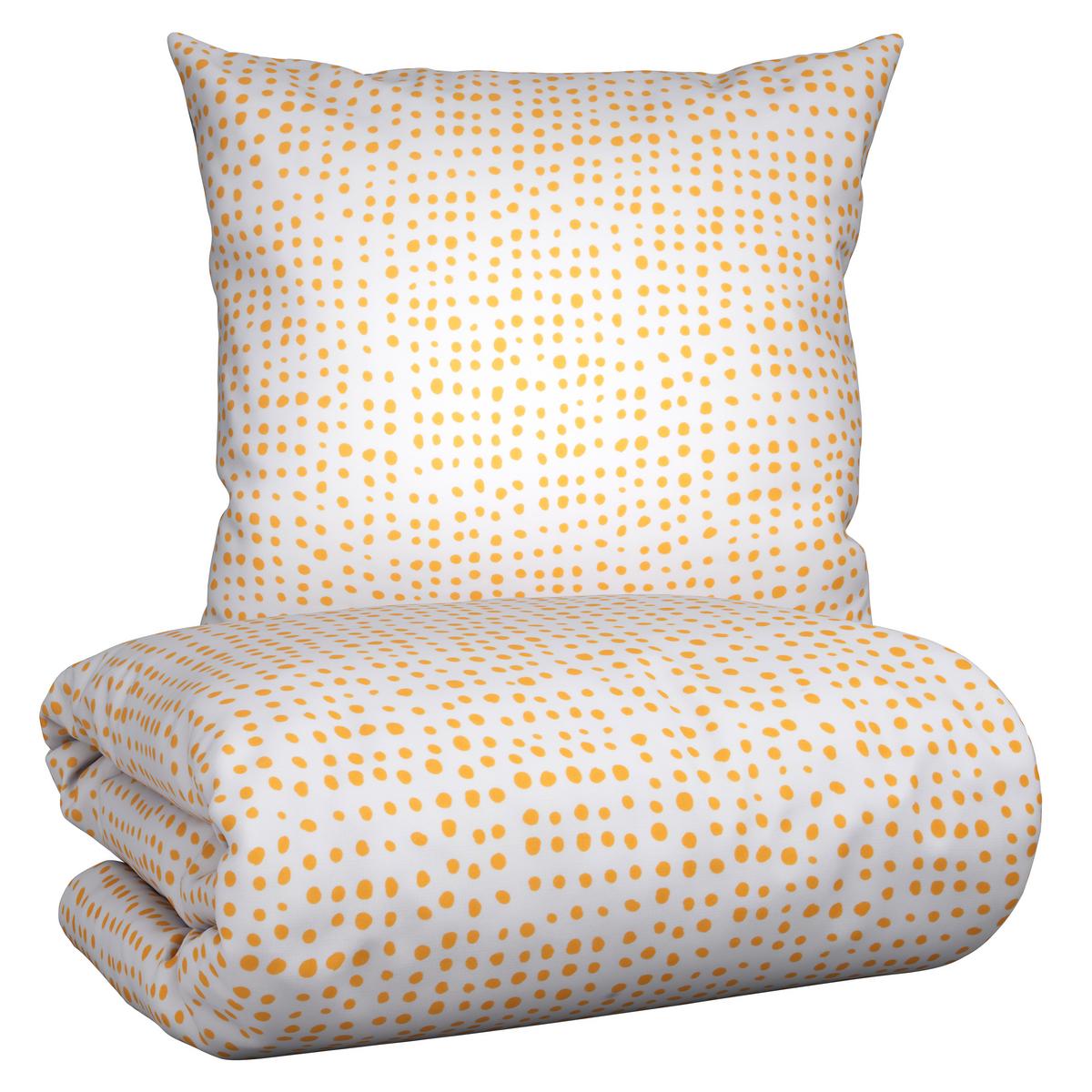 Wendebettwäsche Luise Grau/Weiß/Gelb ca. 135x200 cm - Currygelb/Weiß, MODERN, Textil (135/200cm) - Modern Living