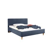 Polsterbett Sierro Blau ca. 200x200 cm - Blau/Naturfarben, MODERN, Holz/Textil (200/200cm) - Livetastic