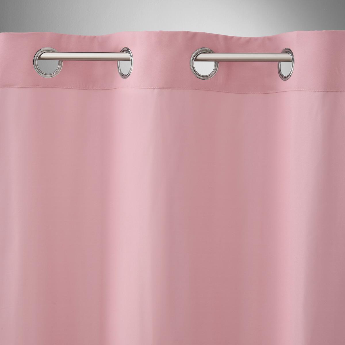 Zavesa Z Obročki Abby -Jub- - roza, Konvencionalno, tekstil (140/235cm) - Modern Living