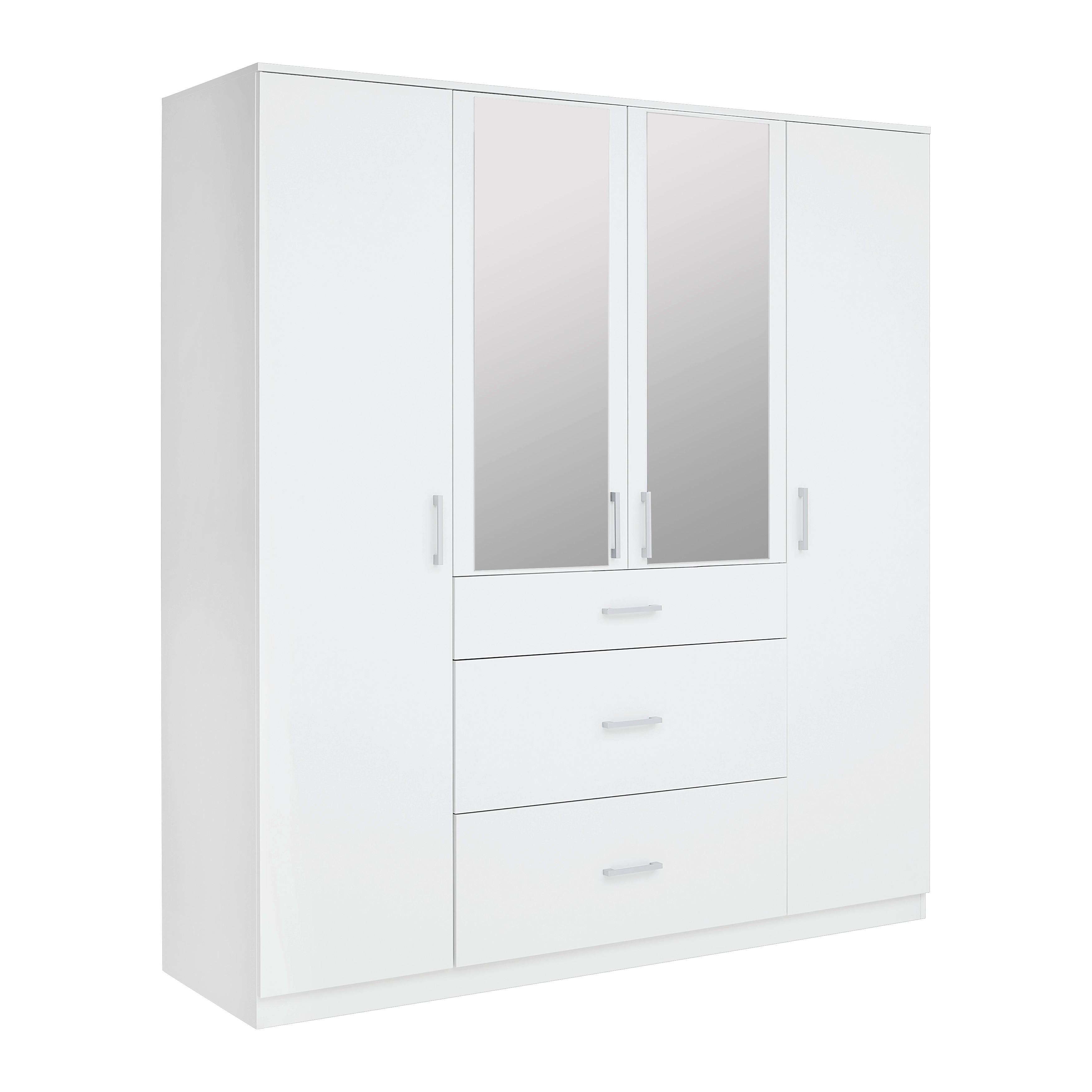 armoire à portes battantes Weiss - Weiss, Konventionell, Holz (180/196/55cm) - Mömax
