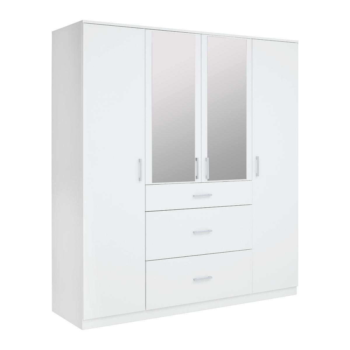 Drehtürenschrank Lasse Weiß - Weiß, KONVENTIONELL, Holz (180/196,5/55cm) - Mömax