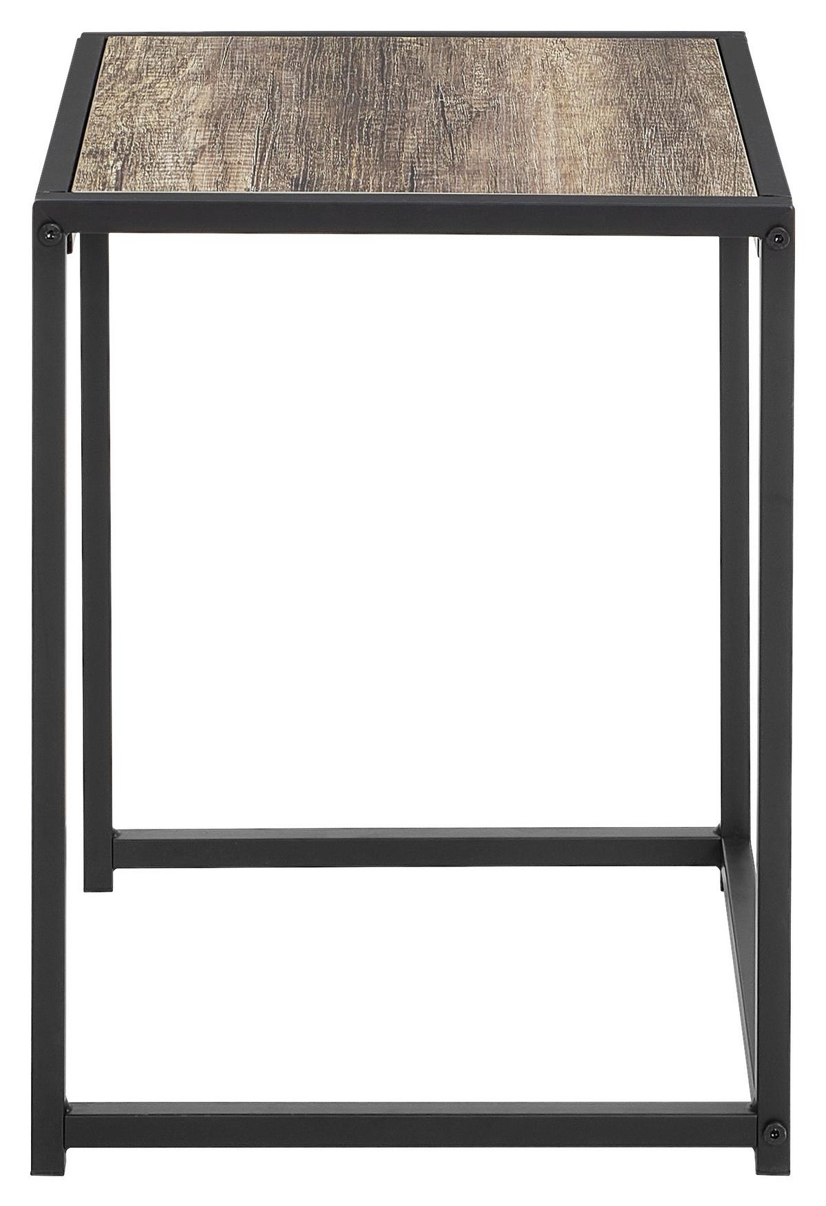 STOLIK KAWOWY SANTIAGO - kolor naturalny/czarny, Modern, materiał drewnopochodny/metal (35/40/45/35/40/45/45/50/55cm) - PBJ