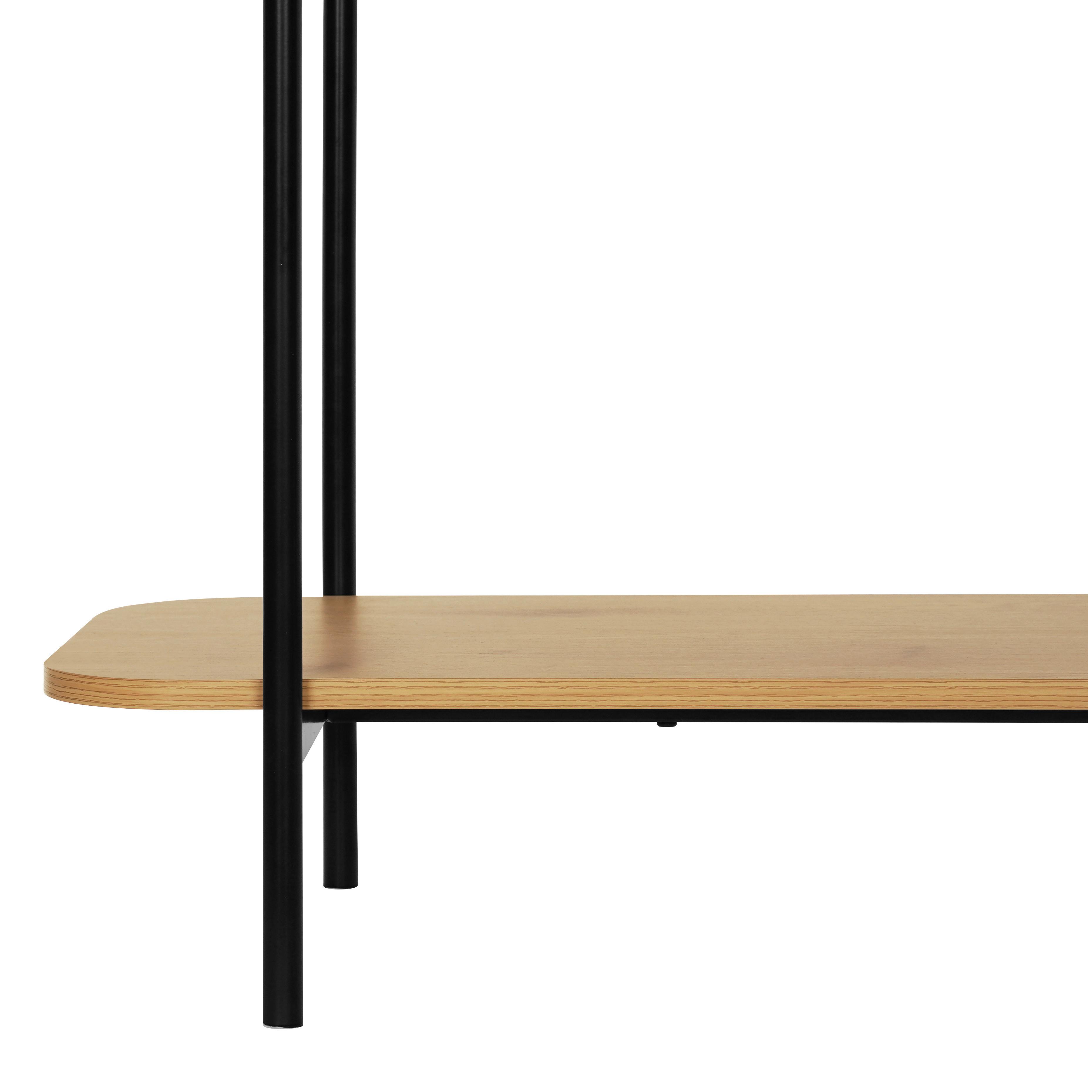Etajeră LINEA - culoare natur/negru, Modern, sticlă/metal (110/76/39cm) - Modern Living