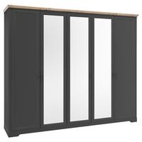 Dulap cu uși rotative Jasmin - grafit/stejar Artisan, Lifestyle, material pe bază de lemn (264/220/64cm)