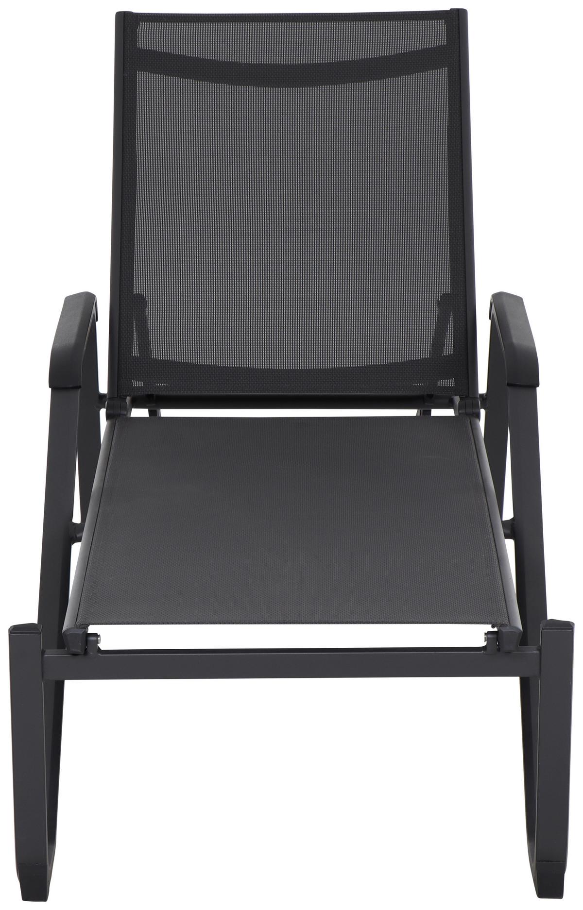 Gartenliege Tesoro Aluminium/ Netzgewebe verstellbar - Anthrazit/Schwarz, KONVENTIONELL, Textil/Metall (70/108/195cm) - Siena Garden