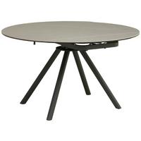 Jedilna Miza Dalia, Siva, Keramika, 80-130x130 - siva/črna, Trendi, kovina/steklo (80-130/130/75-77cm) - MID.YOU