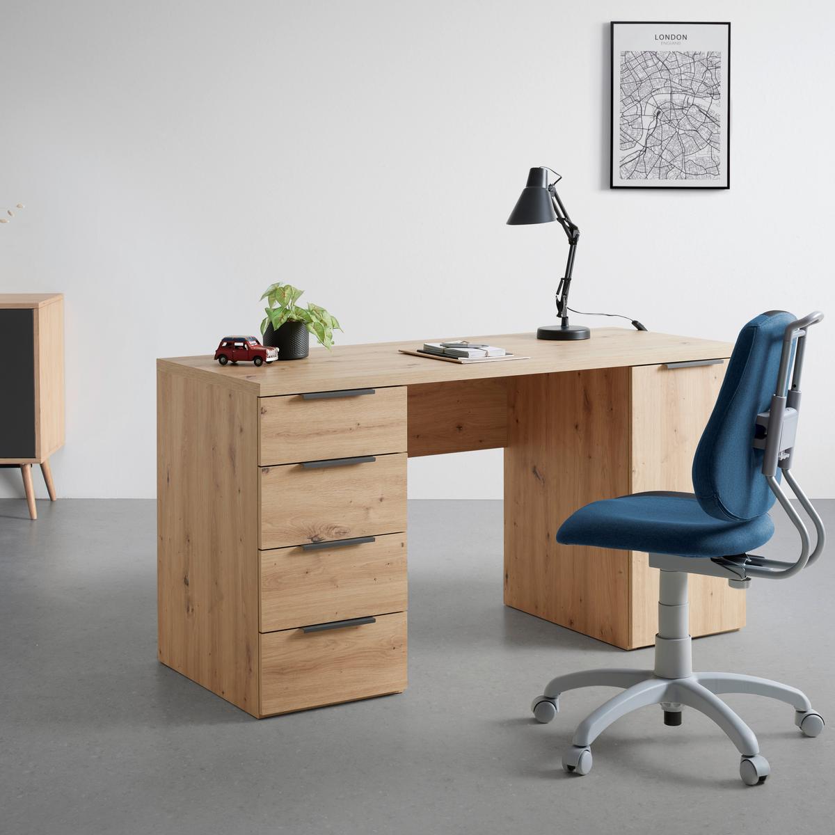 Jugenddrehstuhl Kiki S-Line Blau/Schwarz - Blau/Schwarz, KONVENTIONELL, Kunststoff/Textil (64/84-106/64cm) - Mömax