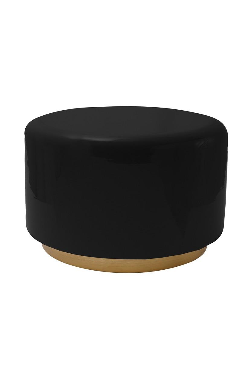 Beistelltisch Art Deco 250 Schwarz - Goldfarben/Schwarz, Design, Metall (51,5/43/51,5cm) - Kayoom